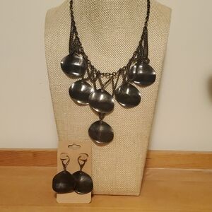 Brutalist Necklace and Earring Set